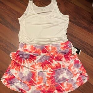 2Pc Plus Golf and Tennis Activewear Tank & Skort Set XL/1X